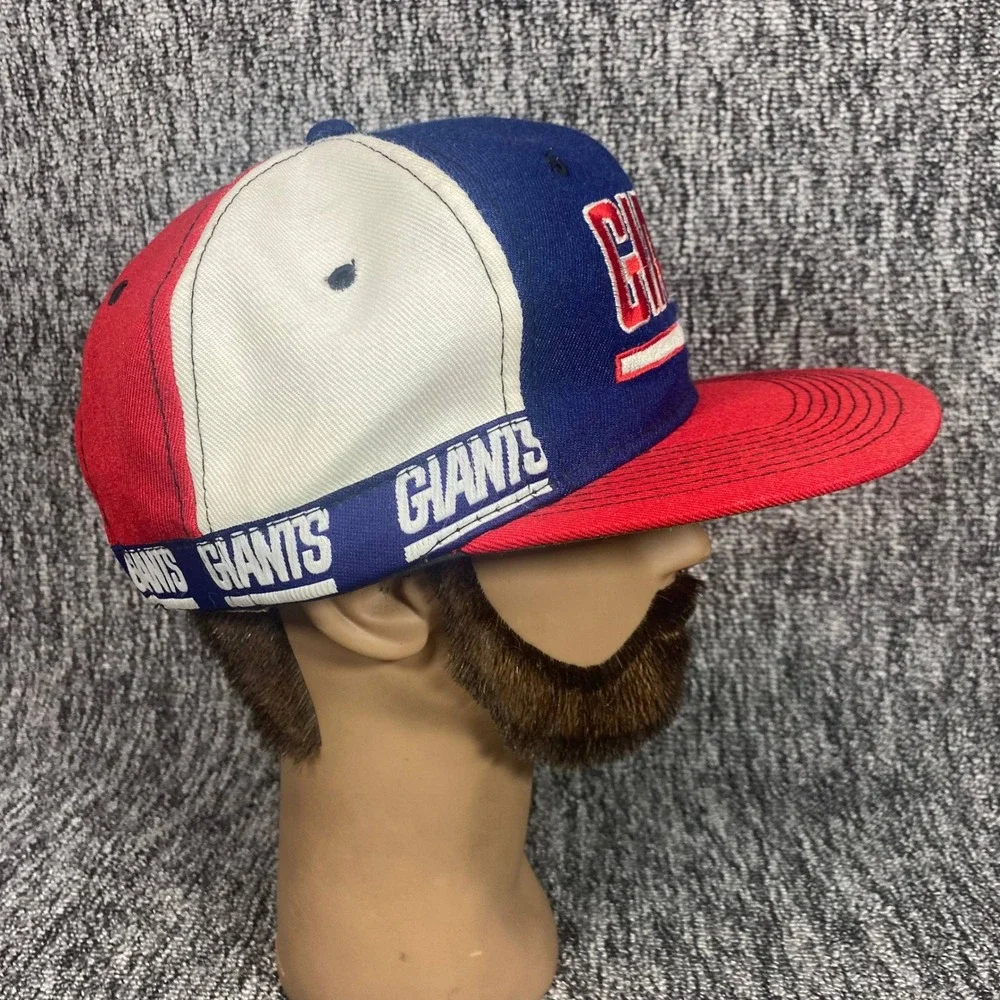 Vintage 90s New York Giants Pro Player Tape Logo Snapback Hat Cap Colorblock NFL